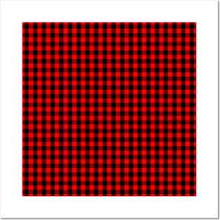 Mini Red and Black Buffalo Check Plaid Tartan Posters and Art